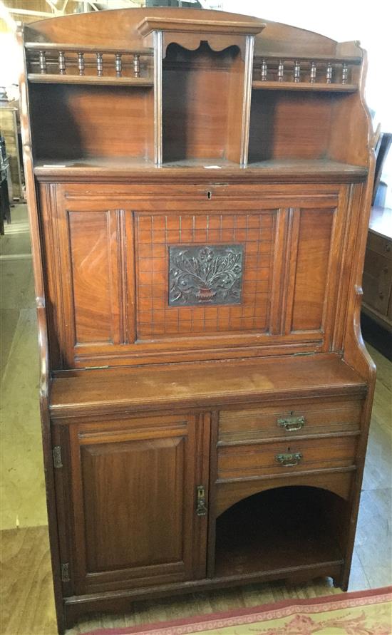 Late Victorian cabinet with writing slope(-)